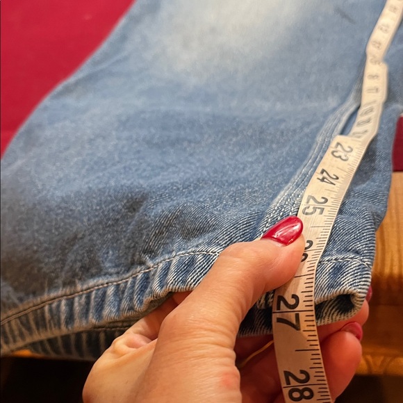 FiveBrother BIB OVERALL blue JEANS DENIM PANTS mens size 38 Baggy 90s grunge rip - Picture 16 of 16